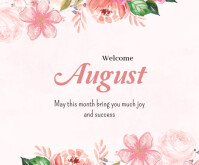 Welcome August Medium Rectangle template