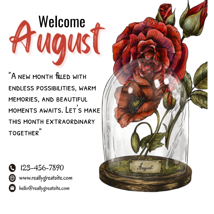 Aug Fall Posts Welcome August Instagram Post Template | PosterMyWall