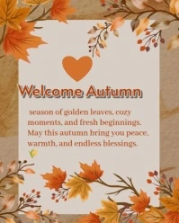 Welcome autumn Instagram Portrait template