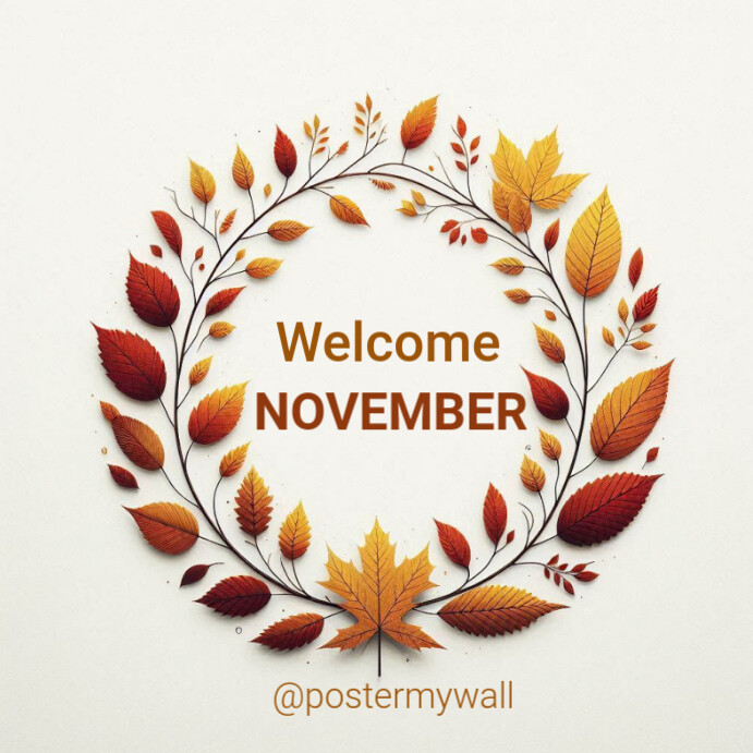Copy of Welcome autumn/ welcome November/ hello November greetings ...