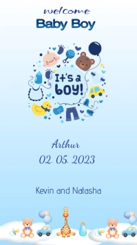 Welcome baby boy greeting instagram template