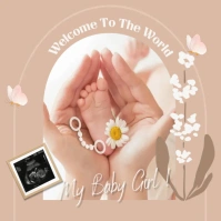 Welcome Baby Girl Instagram Plasing template