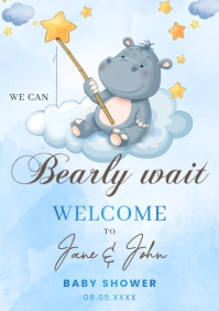 Welcome Baby Shower Sign A1 template