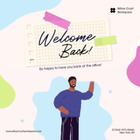 Hvid Welcome Back to Office Post Instagram Template