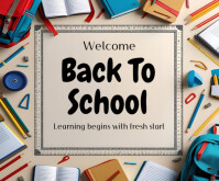 Welcome Back To School 2025 Medium Rectangle template
