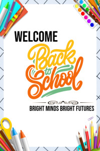 Welcome back to school 2025 Poster template