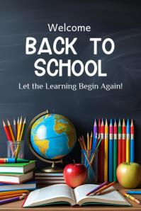 Welcome Back To School Ad Poster template