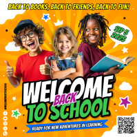Welcome Back to School Banner โพสต์บน Instagram template