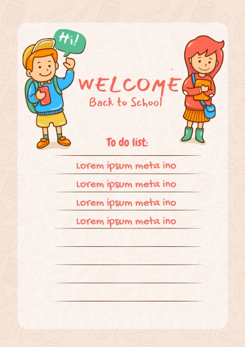 Welcome Back to School A4 template