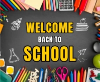Welcome Back To School Rectángulo Mediano template