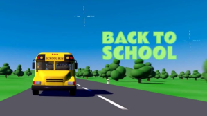 Blue School Bus Animation Цифровой дисплей Template