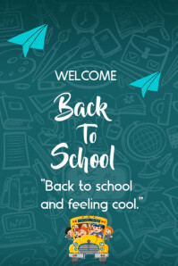 Welcome back to school Плакат template