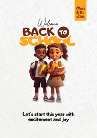 welcome back to school flyer design A5 template