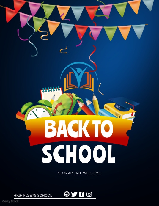WELCOME BACK TO SCHOOL FLYER template
