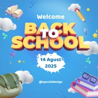 Welcome Back To School  Instagram Post Wpis na Instagrama template