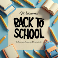 Welcome Back To School Instagram Post template