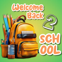 Green Back to School โพสต์บน Instagram Template