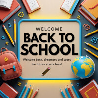 Welcome Back To School Instagram Post. template