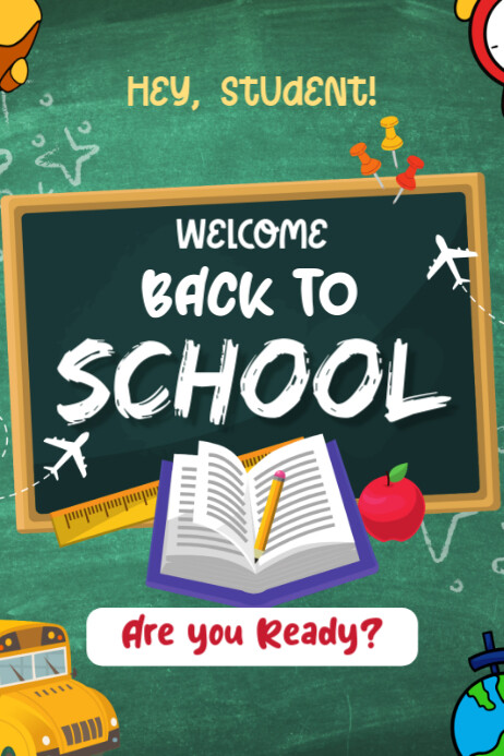 welcome back to school poster Cartaz template