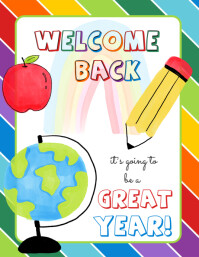 Welcome Back to School Sign Volante (Carta US) template