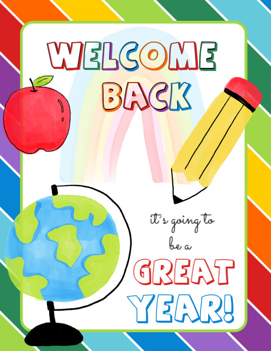 Welcome Back to School Sign 传单(美国信函) template