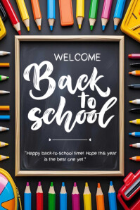 Welcome Back to School template 2025 Poster