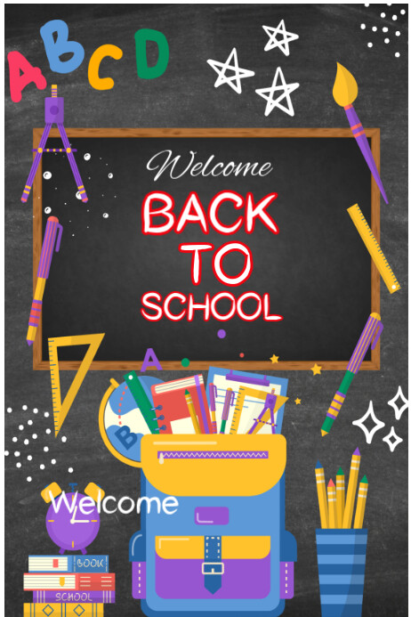 Welcome Back to School template 2025 Cartaz