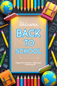 Welcome Back to School template 2025 Плакат