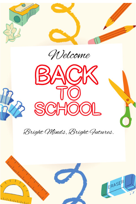 Welcome Back to School template 2025 海报