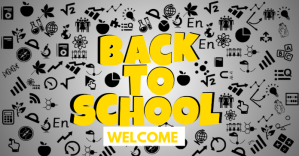Grey welcome back to school template Facebook-Anzeige