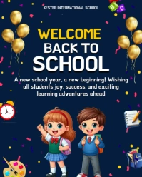 welcome back to school wishes Instagram Portrait template