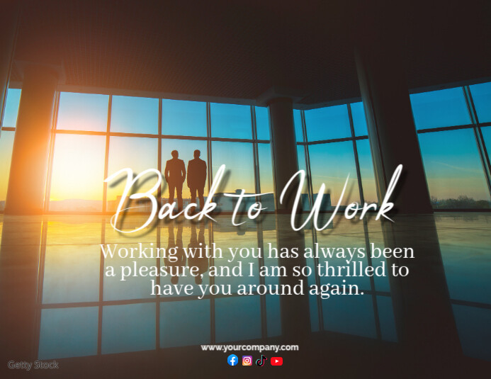 Welcome back to work messages Template | PosterMyWall
