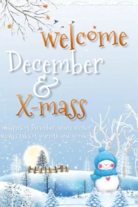 Welcome December Pinterest Graphic template