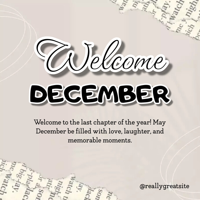 Welcome December Template | PosterMyWall