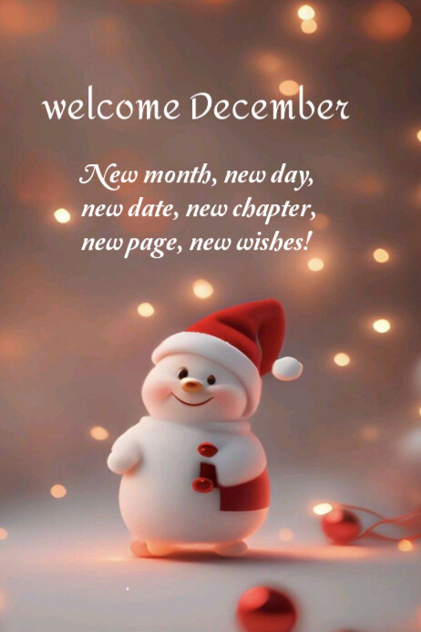 Welcome December Poster template