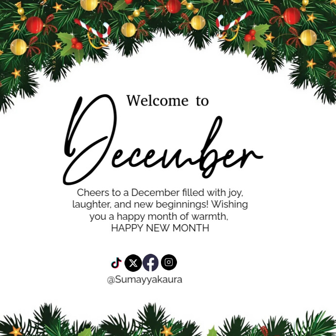 Copy of Welcome December | PosterMyWall