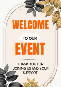 White Welcome Event A4 Template