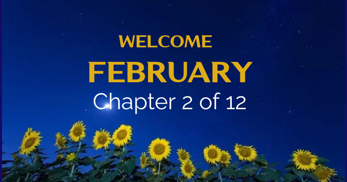 Welcome February Imagem partilhada do Facebook template