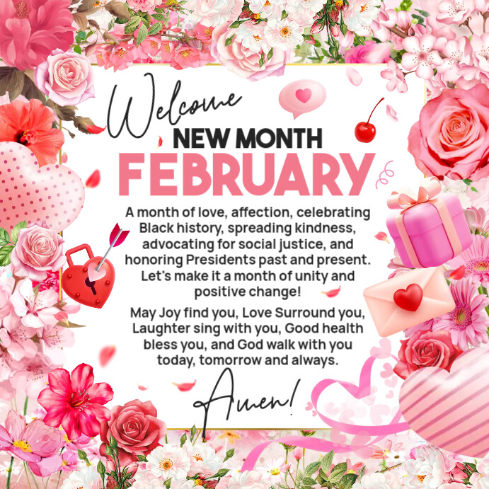 Copy of Welcome February Greeting Post Template | PosterMyWall