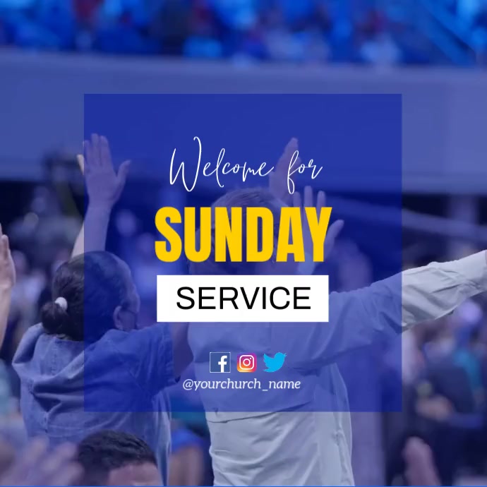 welcome for sunday service poster | PosterMyWall