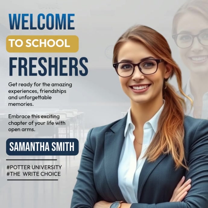 Freshers Button Welcome Freshers Template | PosterMyWall