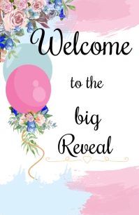 Welcome gender reveal แทบลอยด์ template