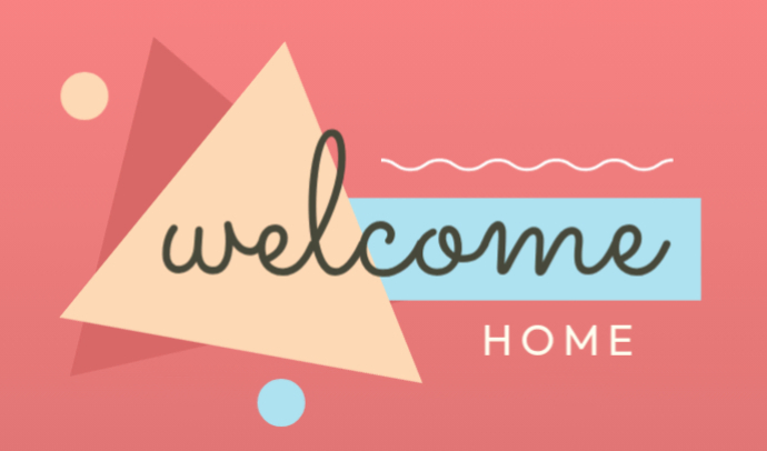 Merah Welcome Home Tag Templat | PosterMyWall