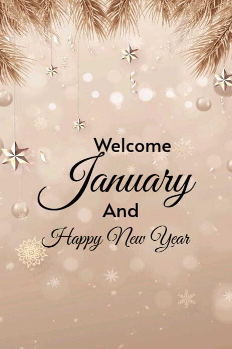 Copy of Welcome January and Happy New Year Poster | PosterMyWall