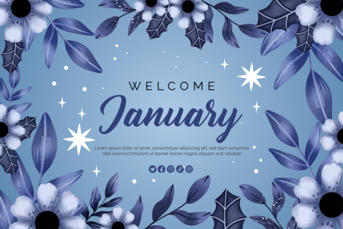 Welcome January New Year Greeting Poster Template | PosterMyWall