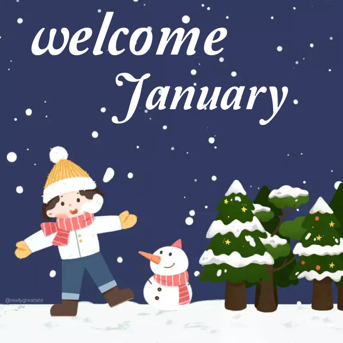 Welcome january template online greeting card | PosterMyWall