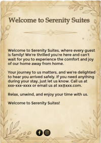 Kuning Hotel Welcome Message A4 Template