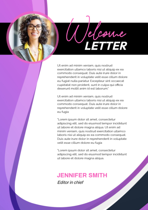 Welcome Letter Layout Template | PosterMyWall