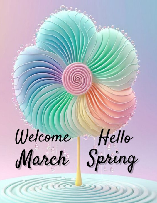 Welcome March Hello Spring Flyer 2025 Template | PosterMyWall