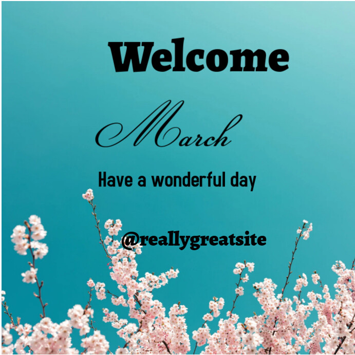 Welcome March Instagram post เทมเพลต | PosterMyWall